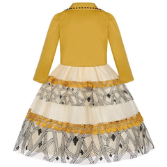 5-14 Years Girls Dress Summer Sleeveless Princess Dress + Long Sleeves Jacket 2Pcs  Gown