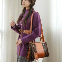 Luxury Handbag Fashion Print Large Capacity Soft Leather Women Shoulder Crossbody Bag Leisure Designer Ladies Purses and Handbag