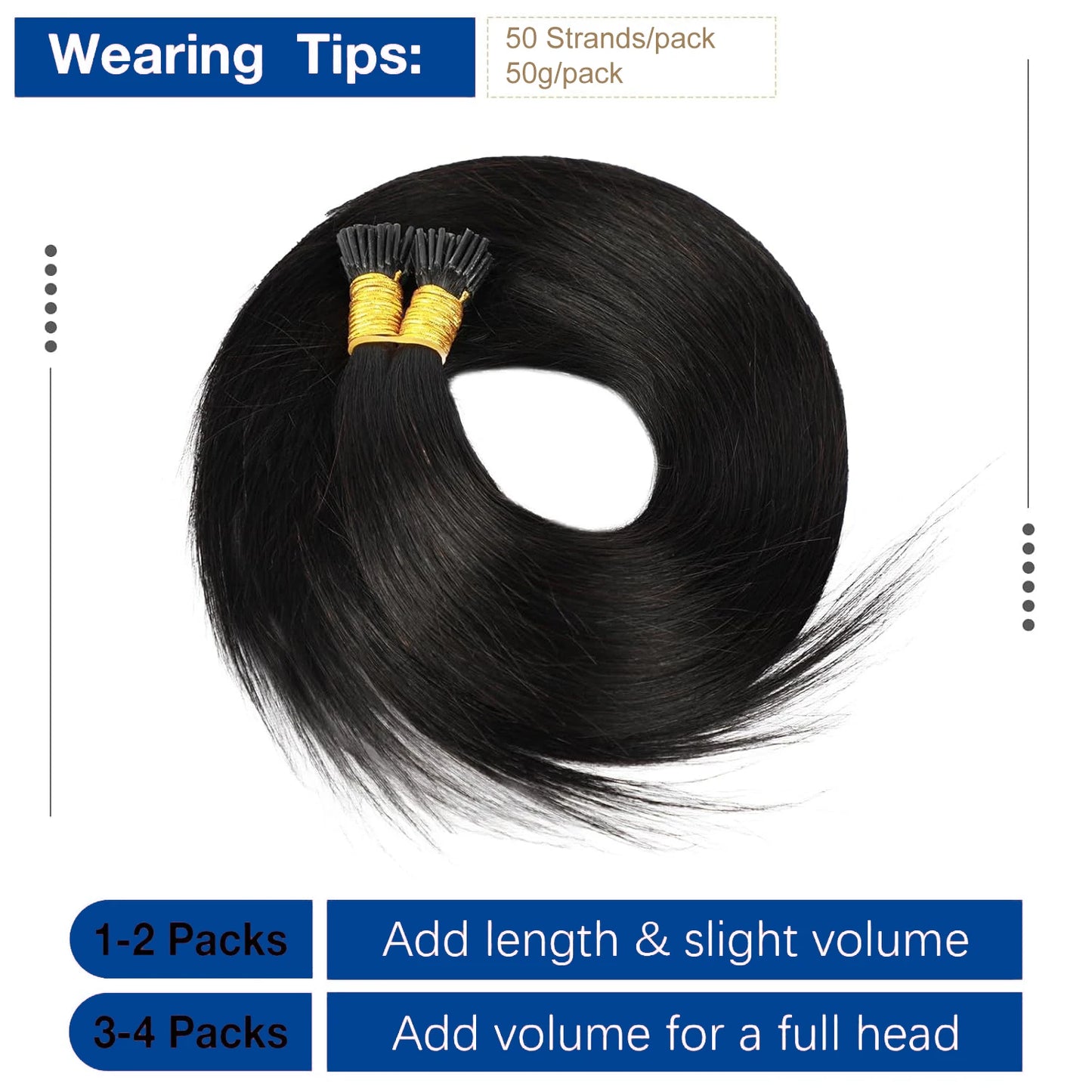 Kinky Straight I Tip Hair Extensions Brazilian Hair Pre Bonded Keratin Stick In Straight I Tip Hair Extensions 50 Strands/Pack