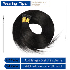Kinky Straight I Tip Hair Extensions Brazilian Hair Pre Bonded Keratin Stick In Straight I Tip Hair Extensions 50 Strands/Pack