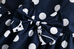 Summer Girls Short Sleeve Dress For Kids Polka Dot Dress Wedding Birthday Party Vestidos 3 6 7 9 12Year Children Casual Clothing