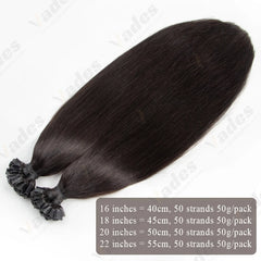 K Tip Hair Extensions Human Hair Keratin Pre Bonded Hot Fusion Nail Tip Balayage Natural Silky Straight Extensions for Women Use