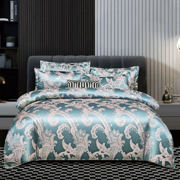 3pcs Duvet Cover and Pillow case Set No Filling,European Light Luxury Type Skin-Friendly Soft Fabric