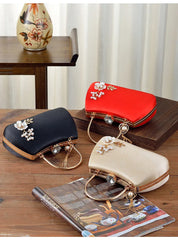 2025 New Women Handmade Flowers Clutch Handbags Wedding Evening Wallets Party Dinner Purse For Ladies 4 Colors
