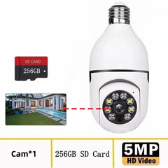 8MP WiFi IP Camera E27 Bulb Cam Wireless Baby Monitor Pet Cameras 5MP SmartLife Indoor AI Tracking Security Video Surveillance