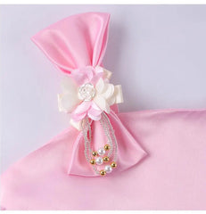Summer Girls Rose Print Dress Princess Wedding Birthday Party Frocks Satin Children Vestidos Dresses For Girl Christmas Clothing