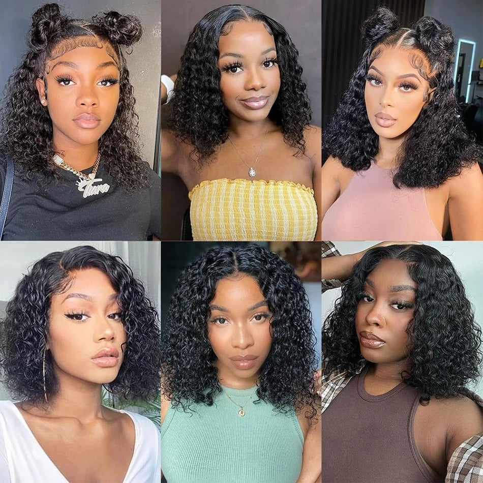 Short Kinky Curly Human Hair Bundles With Closure 100% Unprocessed Hair Weft Extensions Tissage Humain Hair Natural Remy Hair