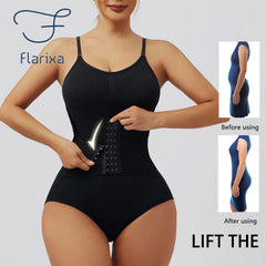 Flarixa Breasted Bodysuit Women Slimming Shapewear Corset Reducing Body Shaper Modeling Underwear Tummy Control Panties