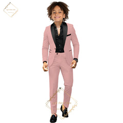 Children's dress suit, 2~16 years old boy wedding party dinner birthday tuxedo, elegant black shawl collar design concept