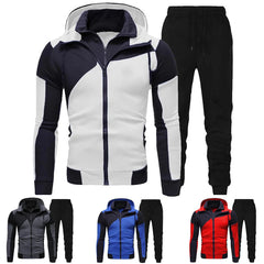 Men's Autumn Winter 2-Piece Tracksuit Zipper Hoodie And Pants Casual Sportswear Jogger Running Suit Fitness Sweatshirt