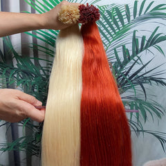 Human Hair Extensions Keratin K Tip Hot Fusion Human Hair Natural Hair Italy Keratin Glue Machine Remy Hair K Tip Straight