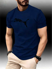 New Summer Luxury Men's Fashion Fox Leopard Print-shirt -High Quality Fitness Sports T-shirt