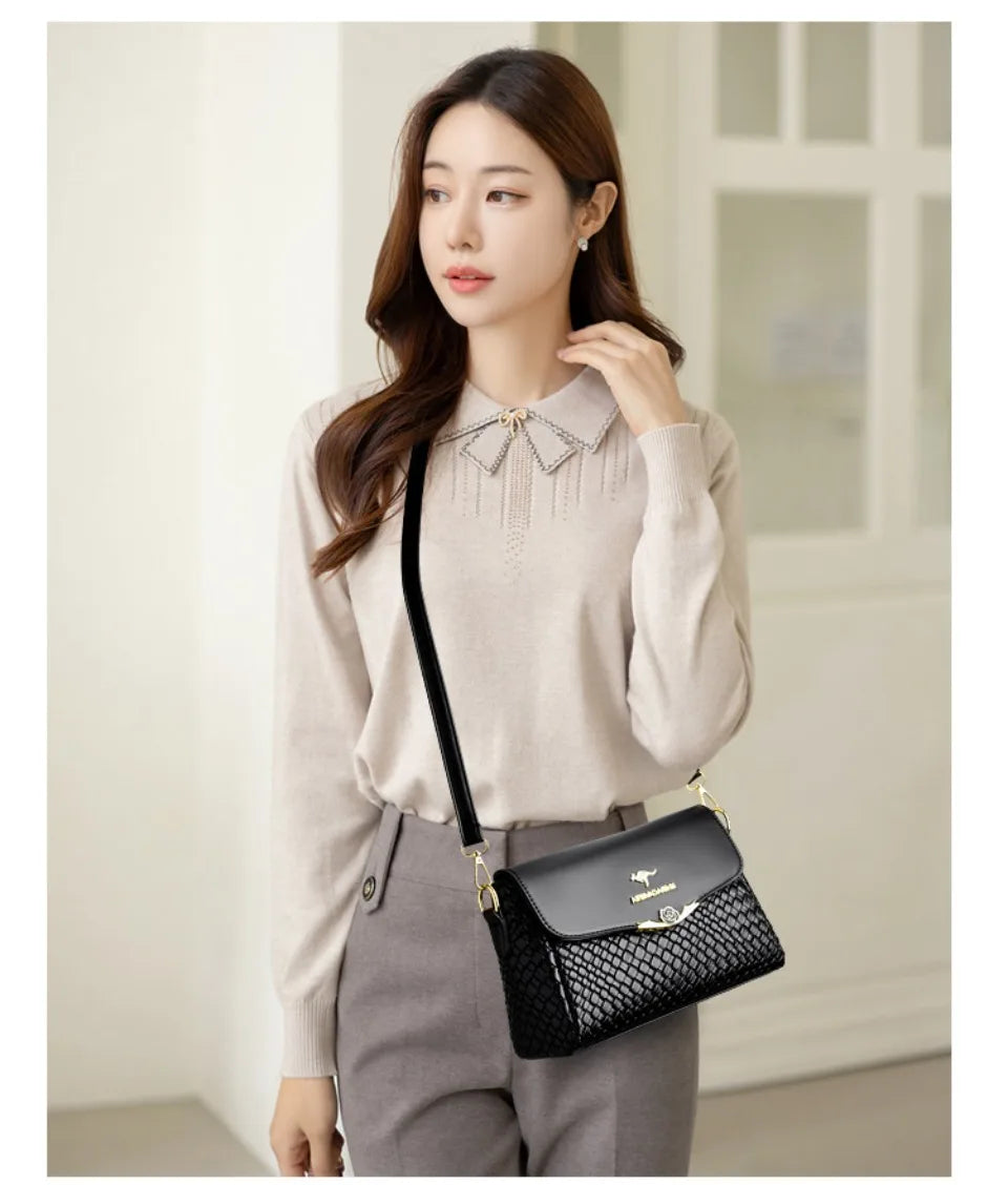 Luxury Handbag Women Bags Designer Pu Leather Knitting