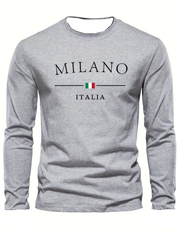 Men's 3D Printed Long Sleeve T-Shirt Casual Fashion Crew Neck T-Shirt Sports Top Daily Comfort Light Breathable Quick Dry