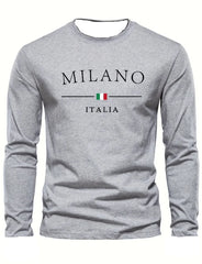 Men's 3D Printed Long Sleeve T-Shirt Casual Fashion Crew Neck T-Shirt Sports Top Daily Comfort Light Breathable Quick Dry