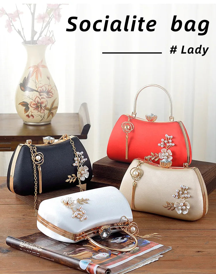 2025 New Women Handmade Flowers Clutch Handbags Wedding Evening Wallets Party  Purse For Ladies