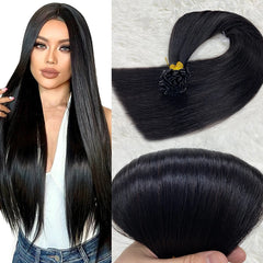 Flat Tip Keratin Hair Extensions Pre-Bonded Flat Tip Hair Extensions 50 Gram Double Drawn Straight 16-30 inch Indian Remy Hair