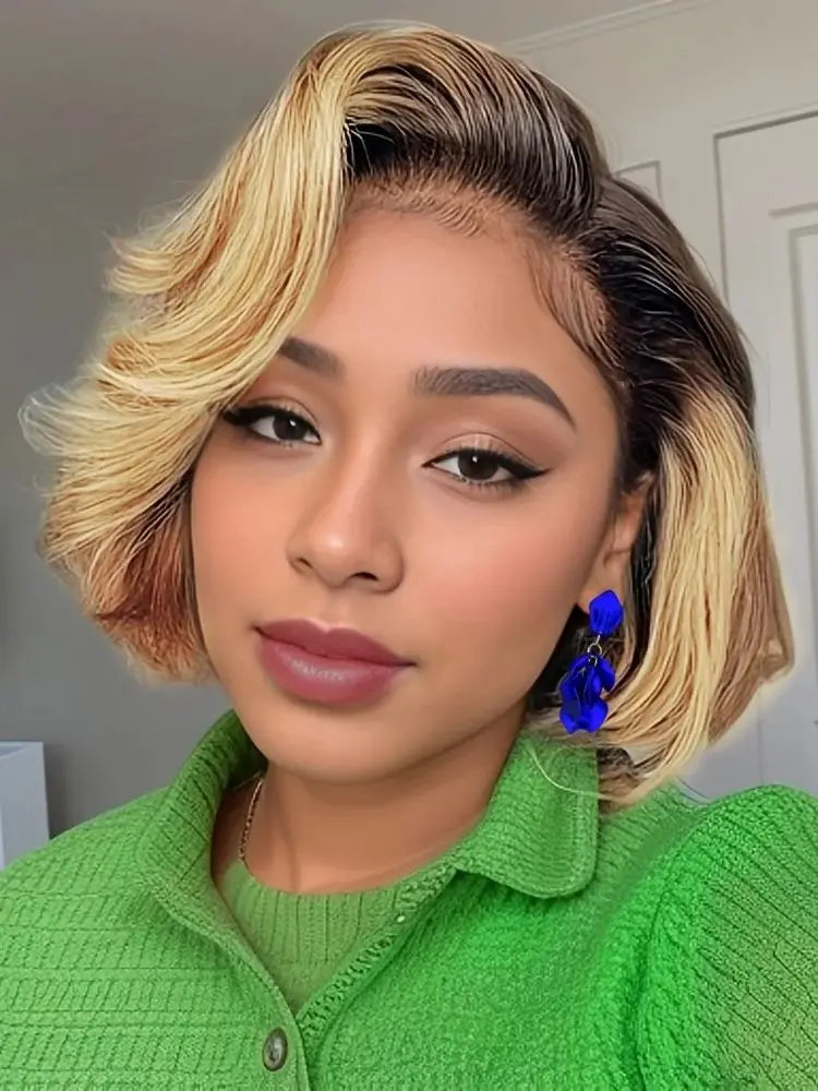 Straight Short Bob Wig 13x4 Lace front Bob Wigs Brazilian Human Hair via