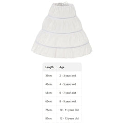 Fashion White Lace Children Skirt Petticoat Steel Ring Adjustable Princess Skirt Tutu Skirt 3 Hoops Wedding Petticoat Kids Girls