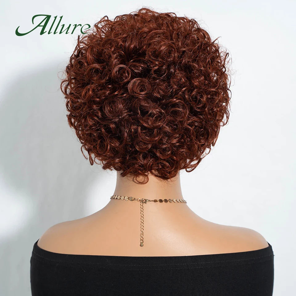 Brazilian Short Pixie Afro Kinky Curly Wigs for Women Glueless