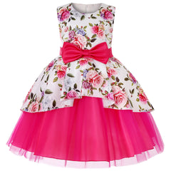 Children's Printed Formal Dresses, Tulle Princess Dresses,Models,Dresses, Banquet Attire, Piano Performance Outfi