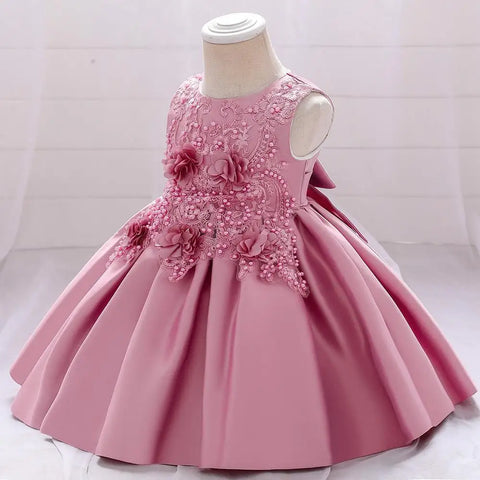 Baby Girls Princess Party Dress Toddler Kids Lace Embroidery Tulle Elegant Wedding Birthday Prom Gown Children Christmas Clothes