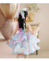 Flower Girl Dresses for Wedding White Champagne Red Pink Child Gala Evening Formal Luxury Birthday Puffy Irregular Elegant Dress