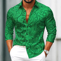 Men's Paisley Floral Print Ethnic Shirt al Long Sleeve Shirt Street Blouse
