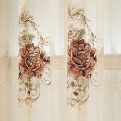 Custom New 3D Embossed Luxury Curtains for Living Dining Room Bedroom European Flower High-end Textured Noble Valance Tulle Cort