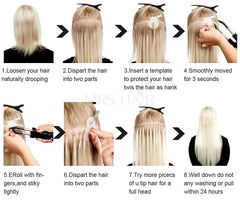 Mrs Hair Keratin Hair K Tip Hot Fusion Natural Human Hair Extensions Italy Keratin Glue Machine Remy Hair 12-22inch