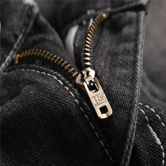 Denims Boy Children Jeans Straight Pants Ripped Hole Mid Waist Washed Distressed Pockets Streetwear