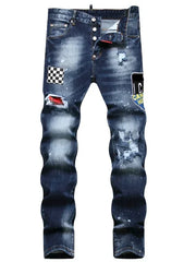 New Mens Ripped Jeans Dsq2 Men Skinny Jeans Light Blue Holes Pants Quality Male Stretch Slim Fashion Trousers Y2k