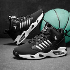 Men's High-Top Basketball Shoes Feature a Breathable Mesh Design