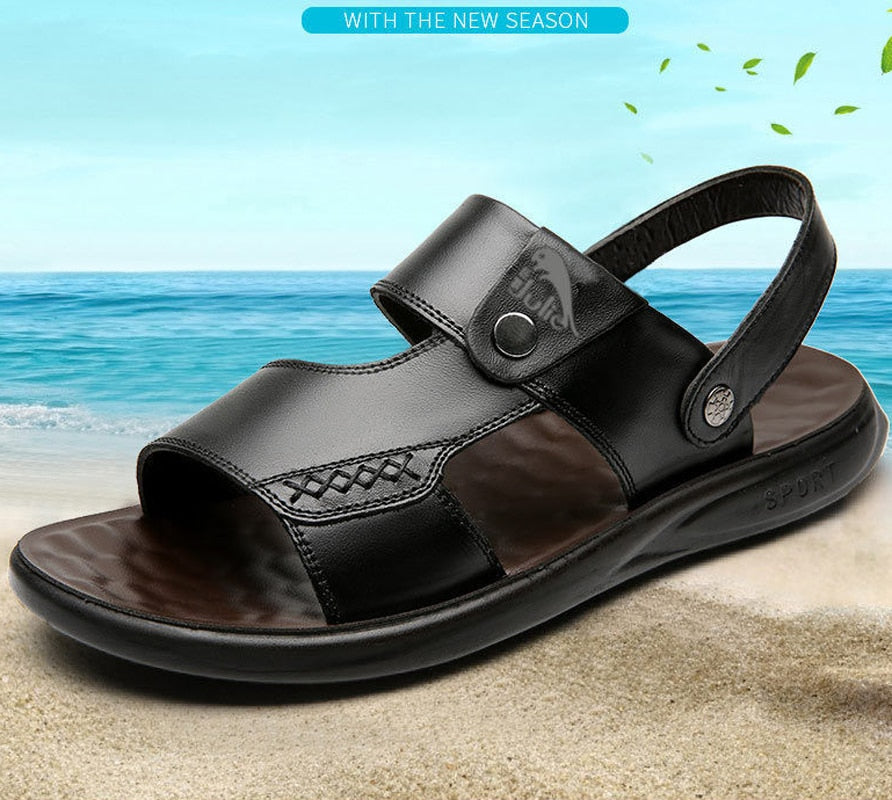Size 38-47 Man Sandals 2022 Summer Beach Genuine Sandals Men Designer Shoes Men Open Shoes Men