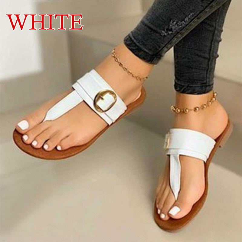 Women Sandals 2023 Summer Outdoor Beach Flip-flop Sandals Solid Fashion Gladiator Sandals Women Flats Casual Ladies Shoes