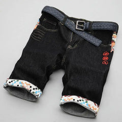 2026 New Summer Thin Embroidered Trendy Denim Shorts Men's and Korean Pants
