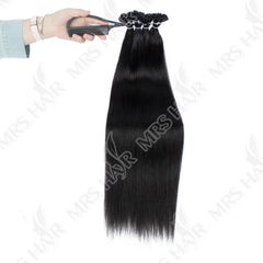 Light Yaki K Tip Hair Extensions Human Hair Cuticles Remy  Pre Bonded Keratin Hot Fusion Hair Extensions 14-26 inch 1B V Tip
