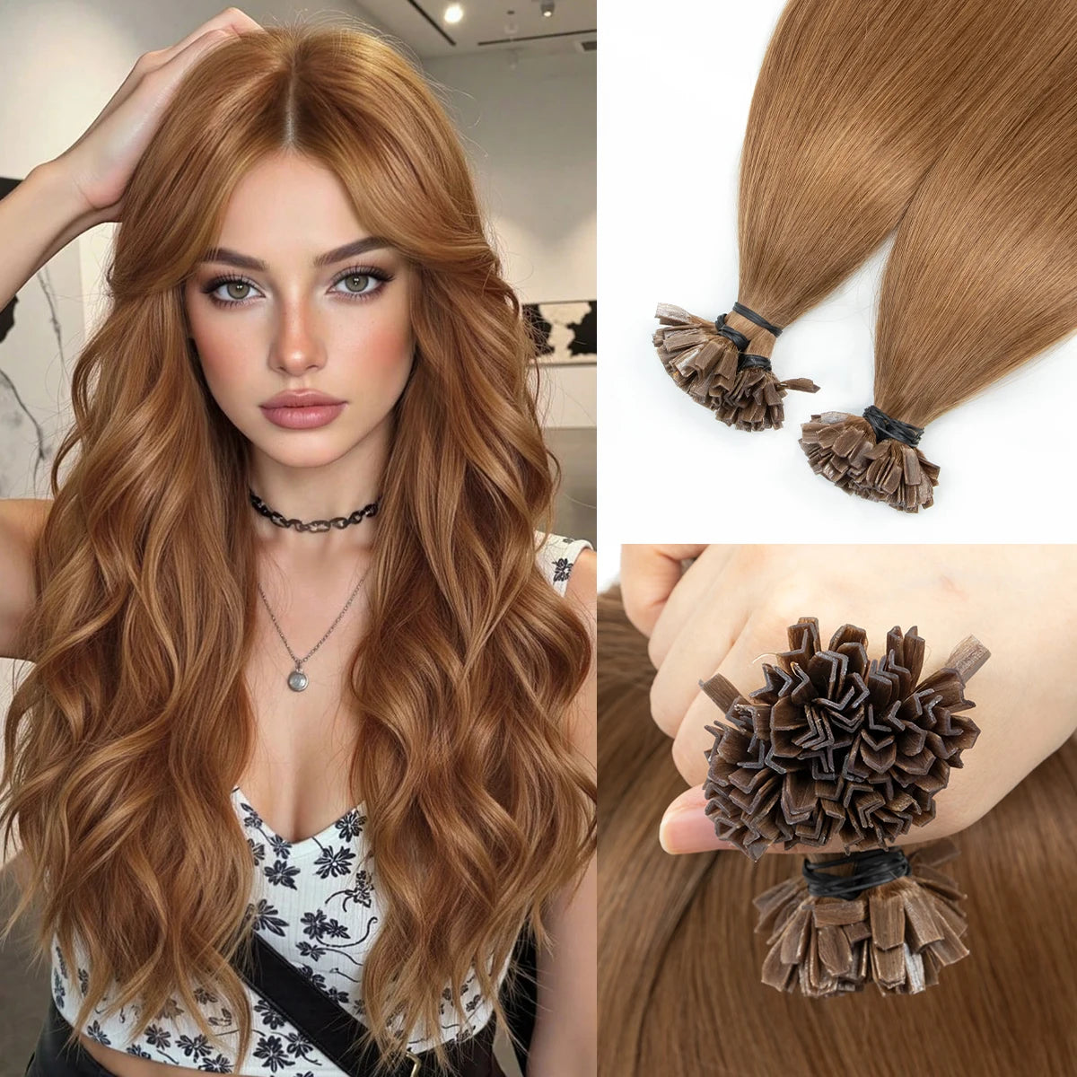 Mrs Hair Keratin Hair K Tip Hot Fusion Natural Human Hair Extensions Italy Keratin Glue Machine Remy Hair 12-22inch