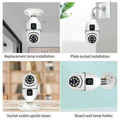 8MP WiFi IP Camera E27 Bulb Cam Wireless Baby Monitor Pet Cameras 5MP SmartLife Indoor AI Tracking Security Video Surveillance