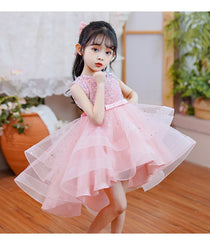 Flower Girl Dresses for Wedding White Champagne Red Pink Child Gala Evening Formal Luxury Birthday Puffy Irregular Elegant Dress
