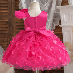 Hello Kitty Girl Princess Dress Kid Clothes Party Birthday Outfits Evening Party Tulle Dress Wedding Wear Summer Bowknot Dress