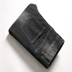 Denims Boy Children Jeans Straight Pants Ripped Hole Mid Waist Washed Distressed Pockets Streetwear