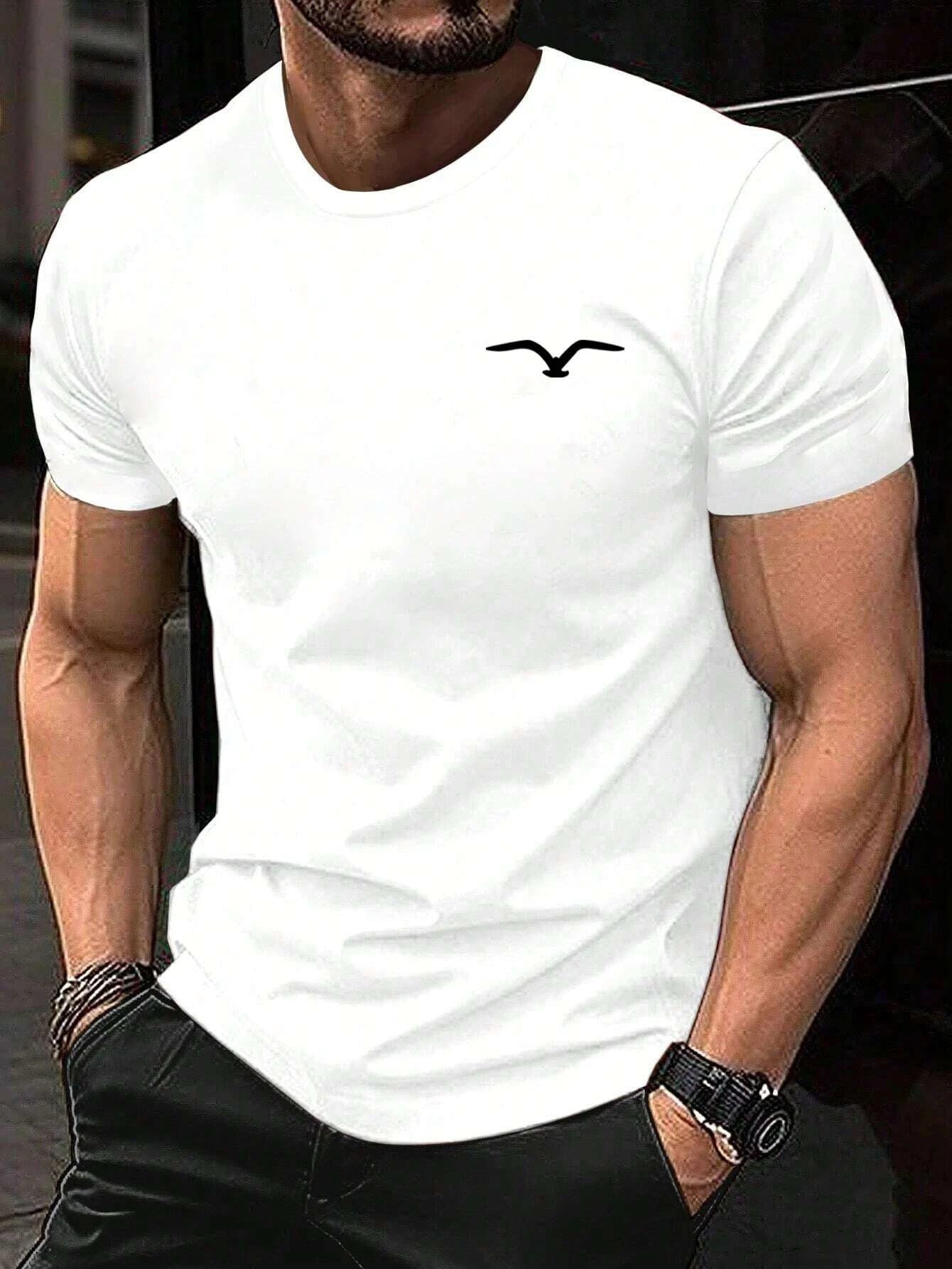 Seagull Men T-shirt Luxury Brand Fashion Big Size Top Casual Short Sleeve  New Arrival