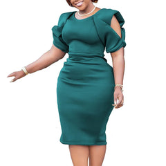 Yellow Red Green Polyester African Dresses for Women Summer African Women Dressed