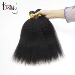 K Tip Hair Extension Human Hair Flat Tip Hair Extensions Kinky Straight Keratin Fusion Yaki Bundles For Black Women Ever Beauty
