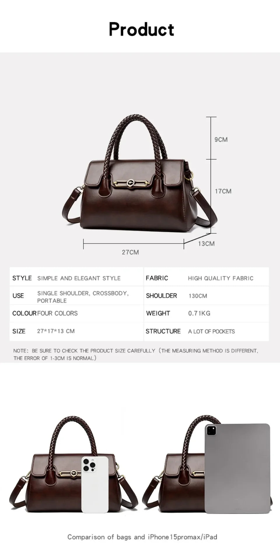 Retro High Quality Oil Leather Women Top-handle Shoulde Bags Vintage Casual Totes Trendy Lock Designer Handbag Small