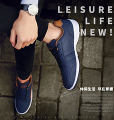 New Men Shoes Casual Shoes Leather Lace-Up Casual Sports Shoes Outdoor Wear-Resistant Vulcanized Shoes High-Quality Men Shoes