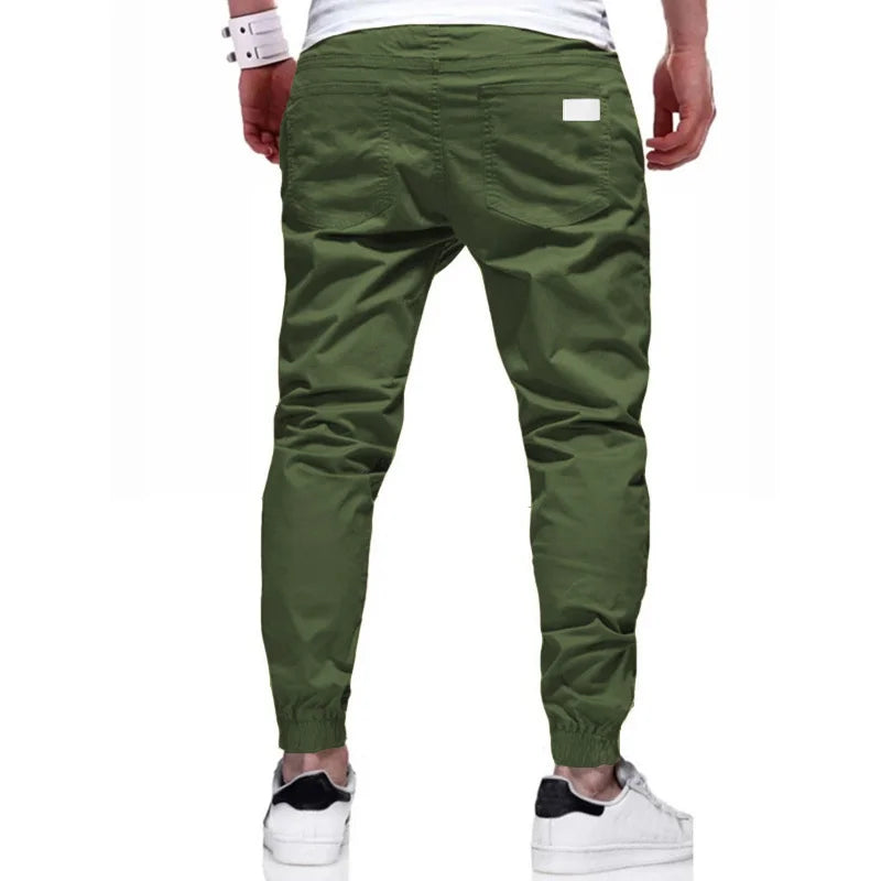 2024 New Cargo Pants Men's Loose Straight sports Clothing Solid color sweatpants Versatile Joggers Woven Casual Male Trousers