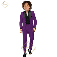 Children's dress suit, 2~16 years old boy wedding party dinner birthday tuxedo, elegant black shawl collar design concept