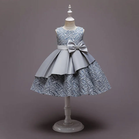 Summer Kids Dress For Girls Wedding Party Lace Bowknot Princess Dress For Children Elegant Pageant Birthday Formal Vestidos